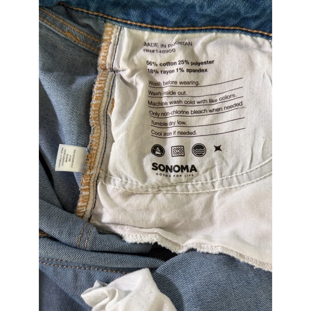 Sonoma Goods For Life Womens Skinny Jeans Medium Wash Distressed Denim 8R - Picture 5 of 8